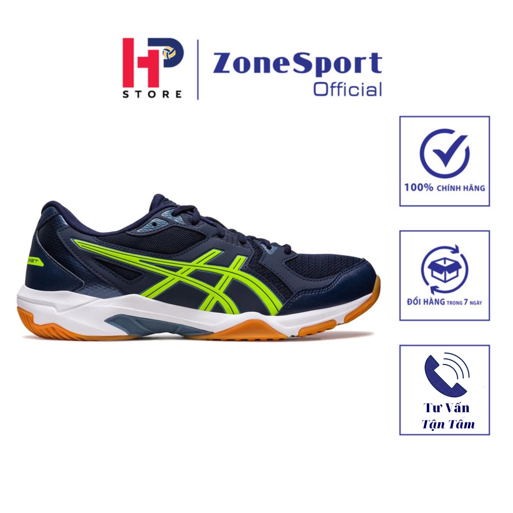 Giày Asics Gel Rocket 10 Đen Xanh Lá - Giày Chuyên Bóng Chuyền, Cầu Lông, Tennis đệm gel hấp thụ sốc, đàn hồi, êm chân