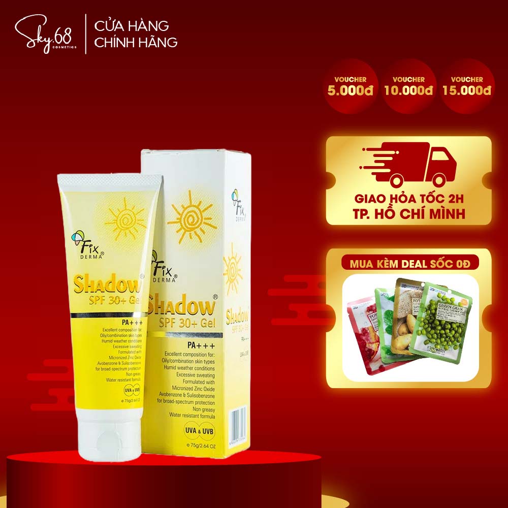 Gel Chống Nắng Fixderma Shadow Sunscreen SPF 30+ 75g (DATE: 07/2024)