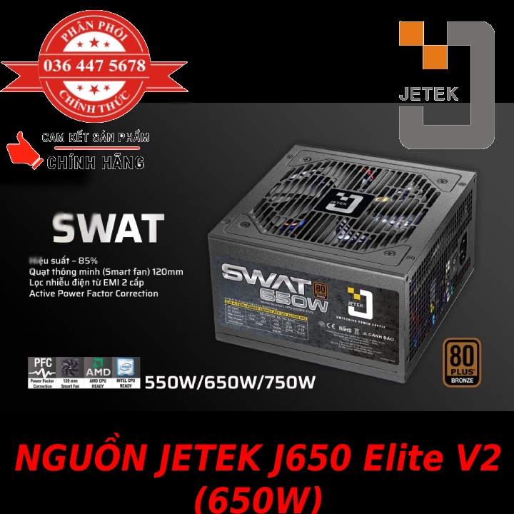 Nguồn Máy Tính Jetek 350,400,450,500,550,600V3,J600V2,J650V2 Full box