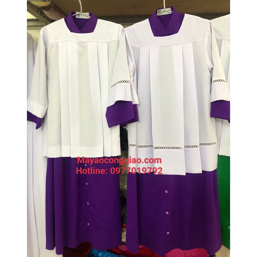 Áo Giúp Lễ Công Giáo màu tím có ren và không ren đẹp