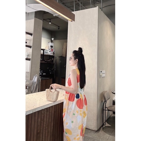 Váy hoa ly xếp thô ba lỗ