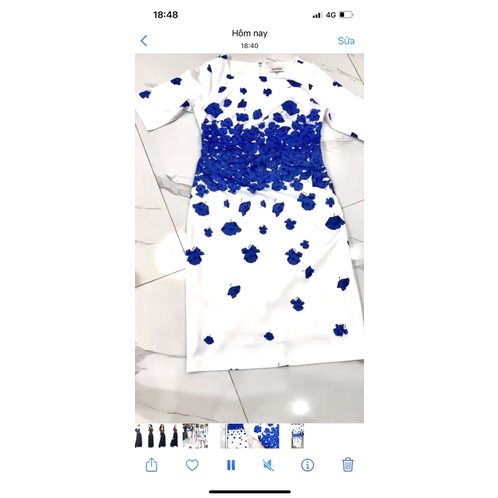 Đầm Ckay dáng body in hoa đối xứng quá đẹp