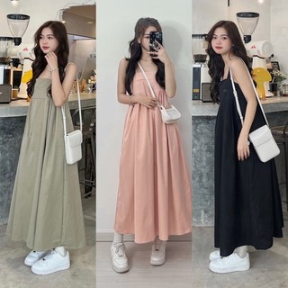 Váy 2 Dây Bản To Babydoll Body Form Rộng ulzzang chữ A dáng dài dự tiệc du lịch biển mùa hè thời trang nữ Hiva Cloth