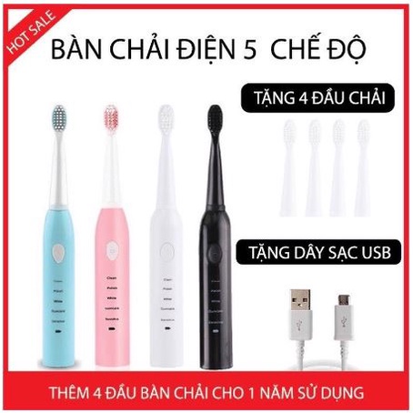 Bàn chải đánh răng điện ELECTRIC TOOTHBRUSH công nghệ rung sóng âm cao