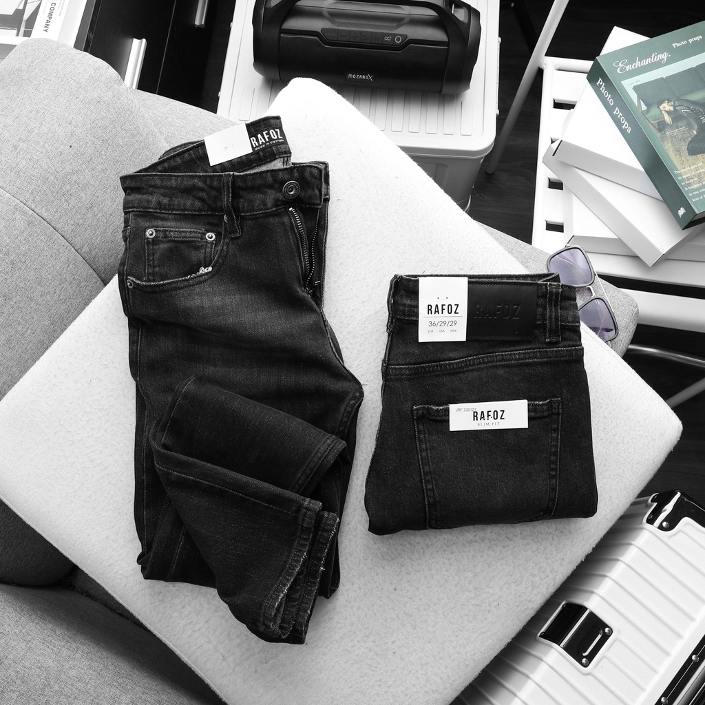 Quần jean nam dài form slimfit chất vải co giãn thoải mái RAFOZ 121 Xám wash - 220270