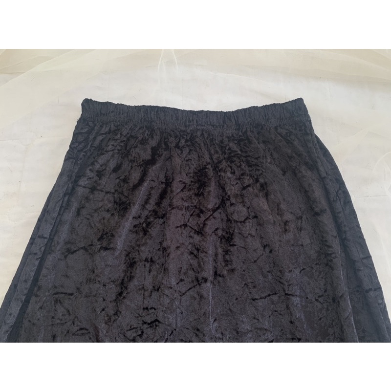 Chân váy suông V1123 dáng dài cạp chun co giãn chất vải nhung 1 lớp 2hand Nhật si tuyển ảnh thật