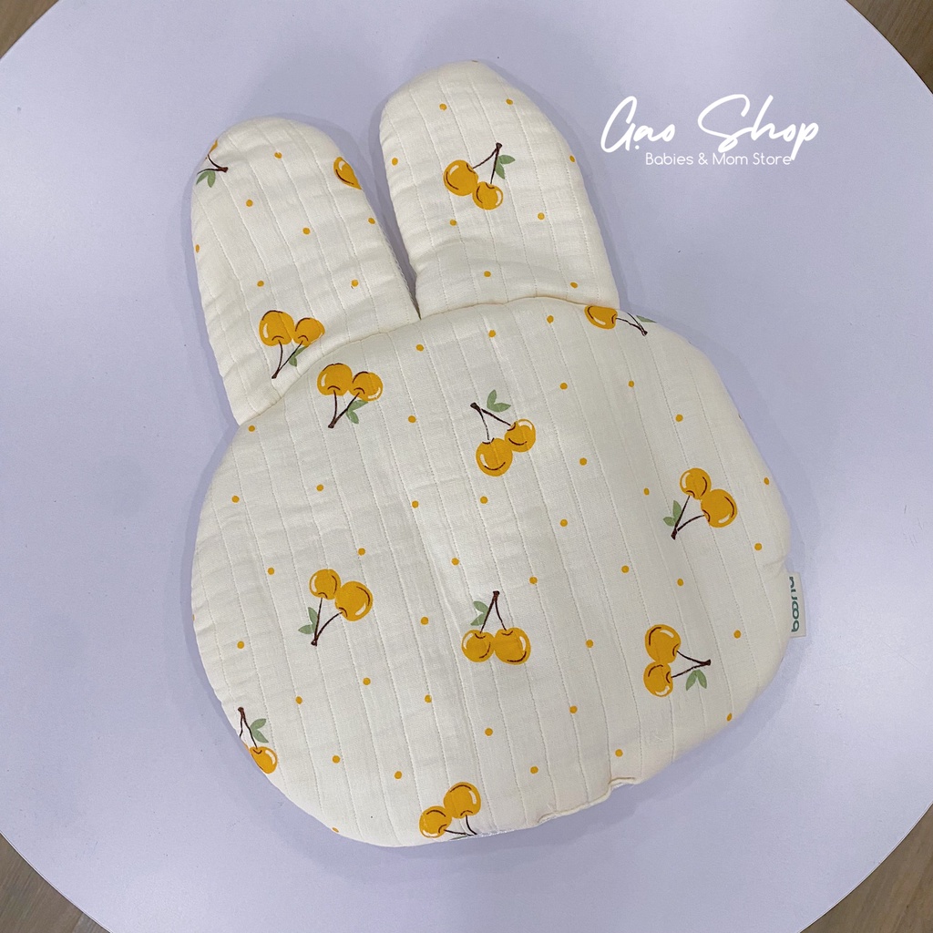 Gối Xô Muslin Boona Hình Gấu Thỏ Ruột Bông Organic Mềm Mịn Cho Bé Từ Sơ Sinh
