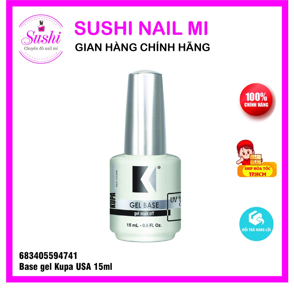 Base top, top lì Kupa nhập khẩu từ Mỹ chính hãng - liên kết gel chuyên dụng cho làm móng - Sushi nail mi