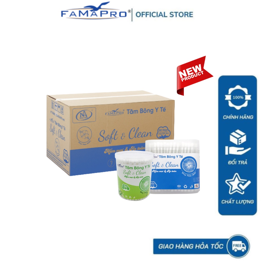 Tăm Bông FAMAPRO Hàng Việt Nam Chất Lượng Cao Thùng