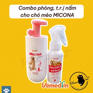 Sữa tắm chó mèo và xịt MICONA SHAMPOO, MICONA SPRAY giảm n.ấm