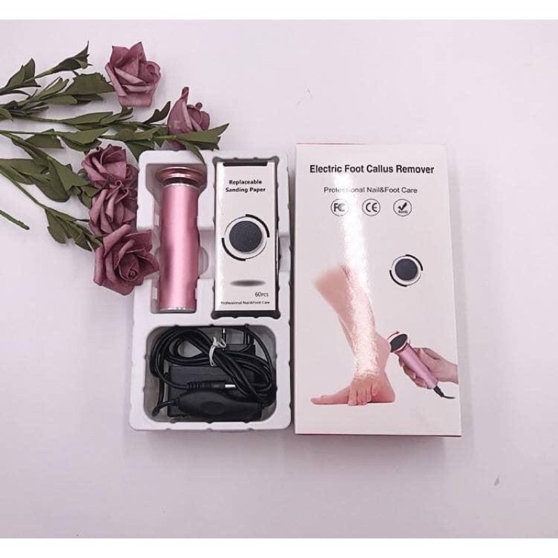 Máy Chà Gót Chân, Tẩy Tế Bào Chết Cho Tiệm Nail, Cá Nhân Tại Nhà-Tặng Kèm 60 Miếng Chà
