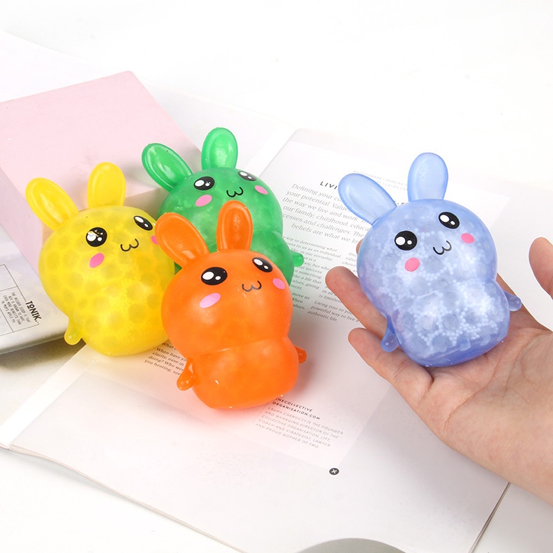 Thỏ bóp nhúm hạt nhựa dẻo hoạt hình mới giải phóng áp suất cao su mềm đồ chơi