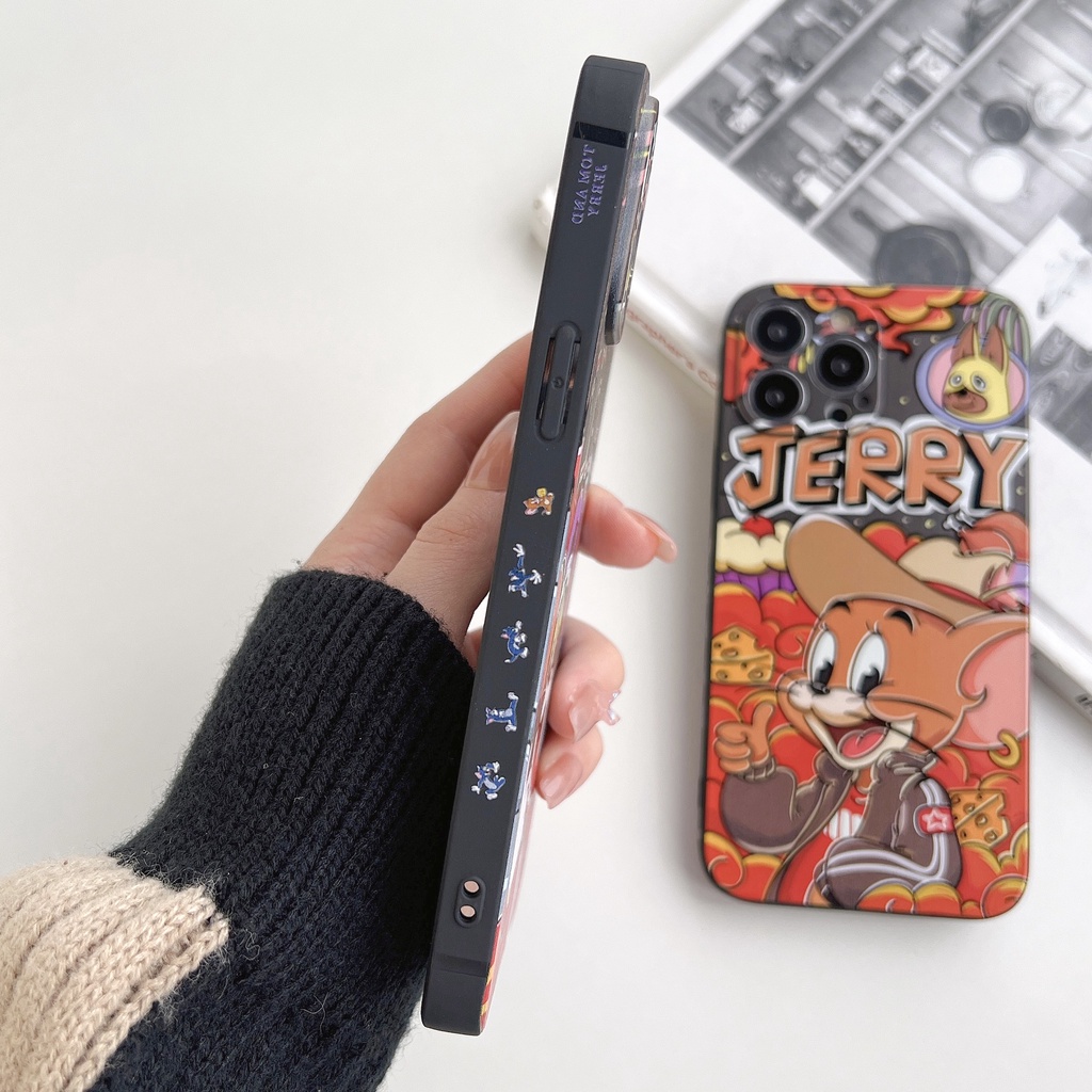 Ốp Điện Thoại Chống Sốc In Hình Tom &amp; Jerry Dễ Thương Cho iPhone 14 / 13 / 12 / 11 / X / 8 / 7P / 6P