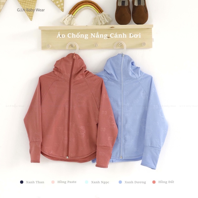 Áo chống nắng cho bé gái, GIN Kids Store, Áo khoác nắng chất liệu thông hơi chống tia chống tia UV cho bé trai, bé gái
