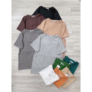 Áo cổ tròn form rộng cotton khô