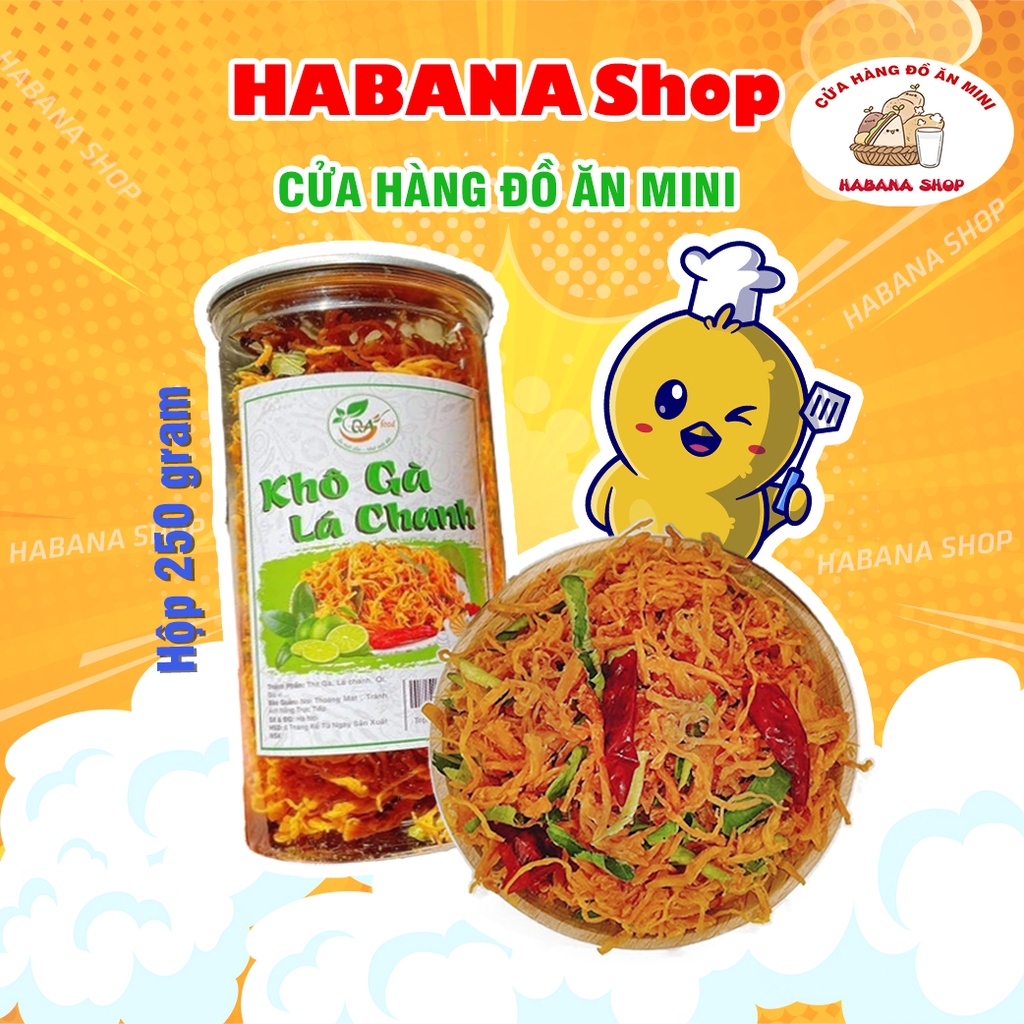 Khô gà lá chanh HaBaNa đồ ăn vặt cho giới trẻ vừa ngon vừa rẻ ở Hà Nội hộp 250 gram