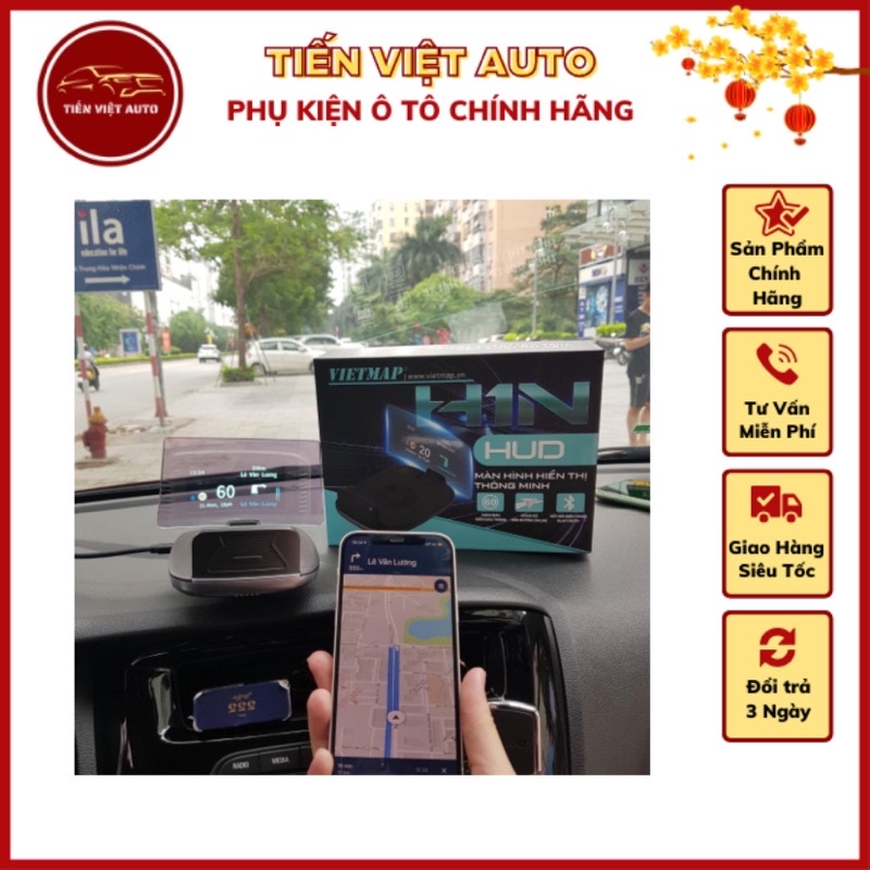 VIETMAP HUD H1N, màn hình hiển thị thông minh, hỗ trợ lái xe an toàn