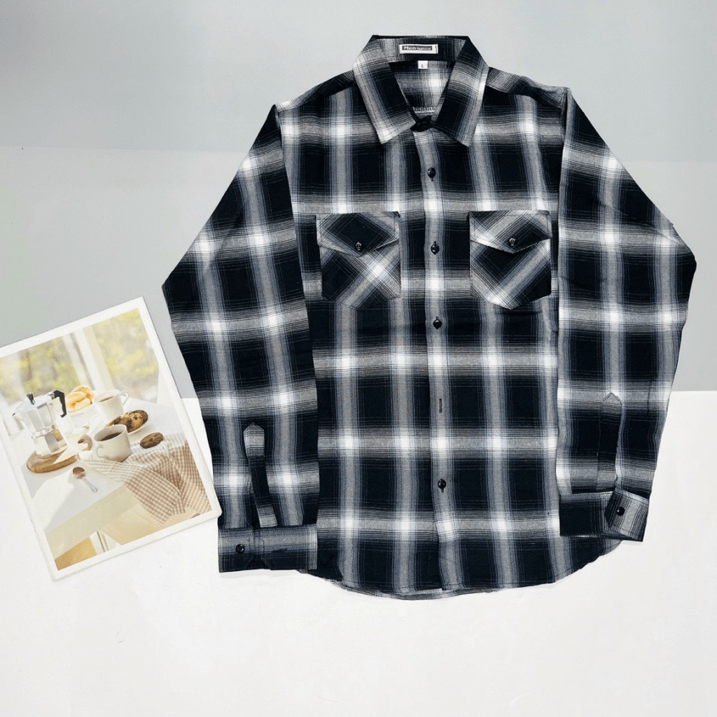 Áo Sơ Mi Caro Nam Cổ Bẻ Vải Mềm Mịn 4 Màu Phong Cách Soái Ca NEW UNISEX