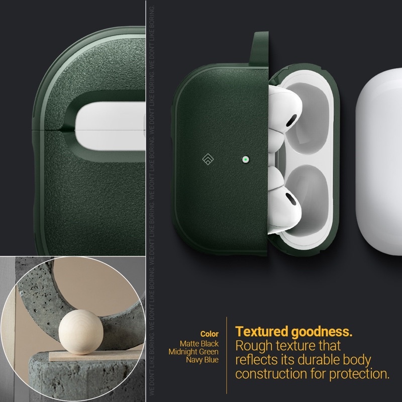 ỐP LƯNG SPIGEN CASEOLOGY APPLE AIRPOD PRO 2 VAULT MIDNIGHTGREEN- mới 100% bảo hành chính hãng hãng 12 tháng