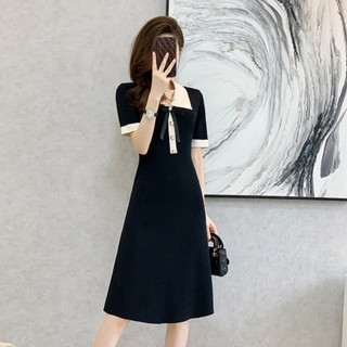 Váy len nữ chữ a hàng dệt kim chất đẹp, form chuẩn/ Đầm nữ ôm body tay ngắn form cơ bản dễ mặc màu đen tôn dáng quyến rũ