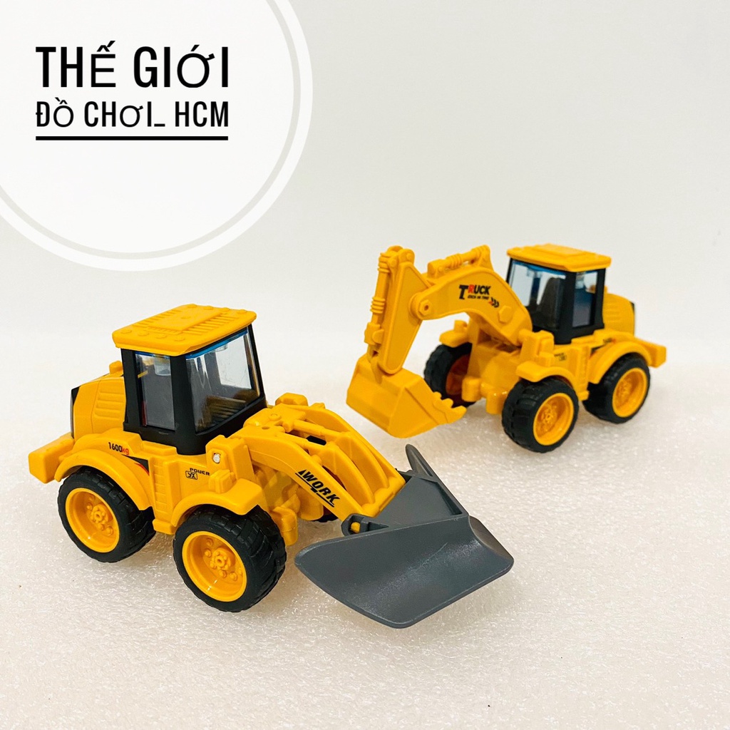 [TRỢ GIÁ- CHẠY CÓT] Đồ chơi trẻ em xe công trình kéo cót chạy rất mạnh dành cho bé thích mô hình xe xúc xe ủi xe cẩu