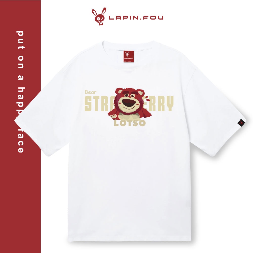Áo Thun Unisex Nam Nữ Local Brand - Lapin.Fou Gấu Dâu Strawberry Bear 3