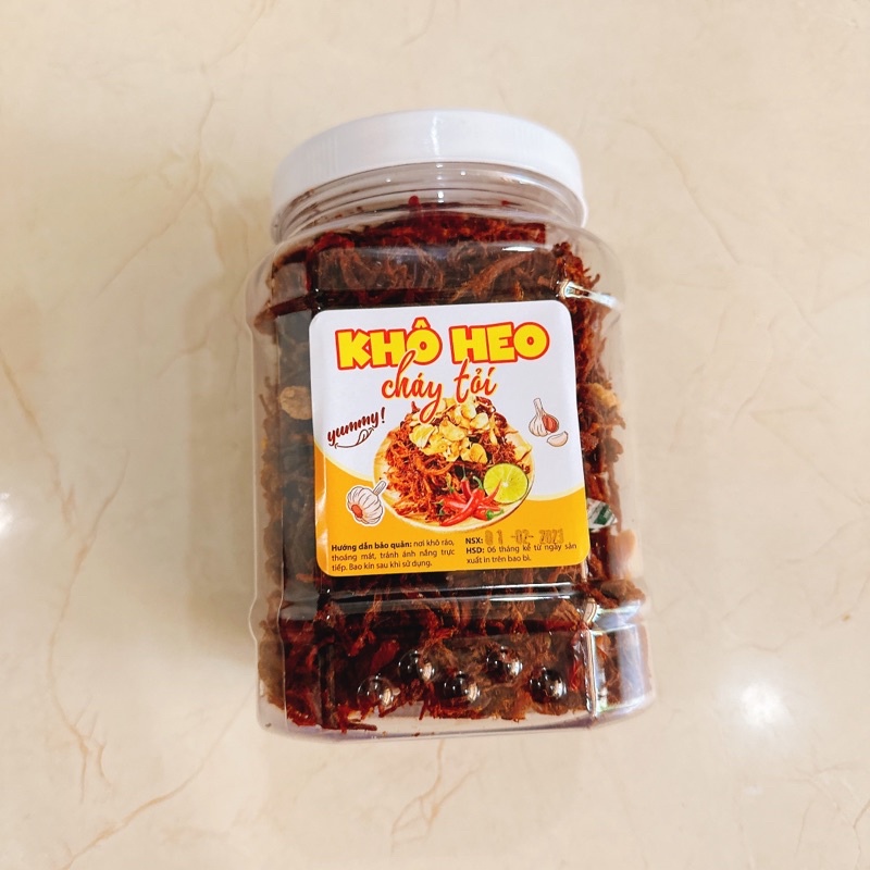 Khô Heo Cháy Tỏi - Hộp 500gr - Top Shop Food Đồ Ăn Vặt