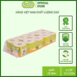 Giấy vệ sinh Tre Calla Official 3 lớp 2 cuộn, 10 cuộn/ bịch không tắc bồn cầu, mềm mịn, không bụi không hoá chất tẩy trắ