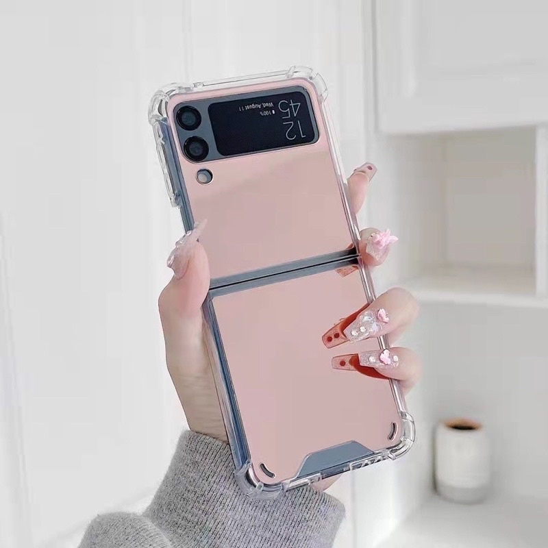Ốp lưng tráng gương cho Samsung z Flip 5, Z Fold 3, Z Fold 4, Z flip 4, Z Flip 3 viền dẻo chống sốc siêu sang