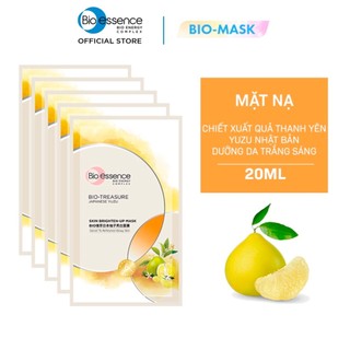 Combo 5 Mặt nạ dưỡng trắng da chiết xuất quả thanh yên Yuzu Nhật Bản Bio-essence 20ml (5 miếng x 20ml)