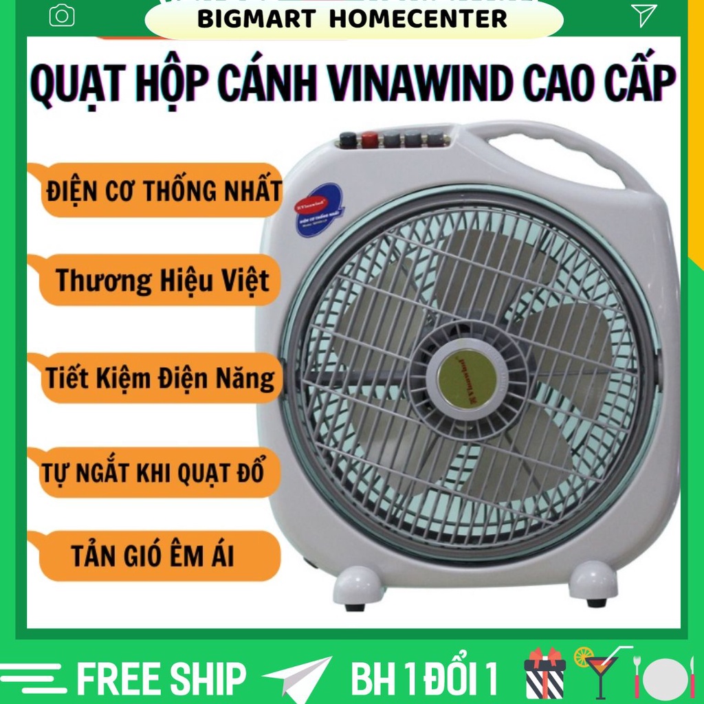 Quạt hộp - Quạt tản cánh điện cơ THống Nhất Vinawin QH-300/350LP Chính Hãng Tự Ngắt Khi Đổ