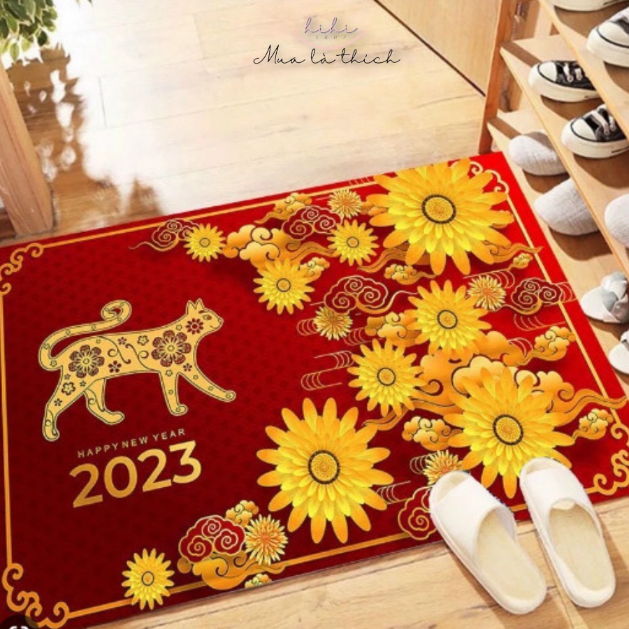 THẢM TẾT 2023 In Hình 3D, THẢM LAU CHÂN , CHÙI CHÂN ,CHỐNG TRƠN TRƯỢT , THẤM HÚT TỐT 60x40 cm⁹