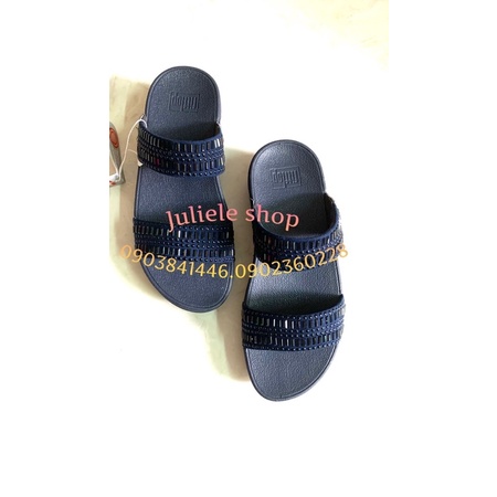 Dép quai ngang ủi đá xanh đen