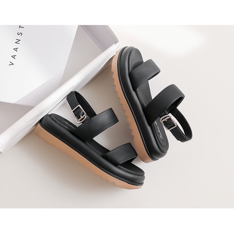 Dép sandal Nữ, chất da siêu mềm Đi êm chân, phong cách đơn giản Siêu Sang dễ phối đồ , đế cao 4,5 cm.