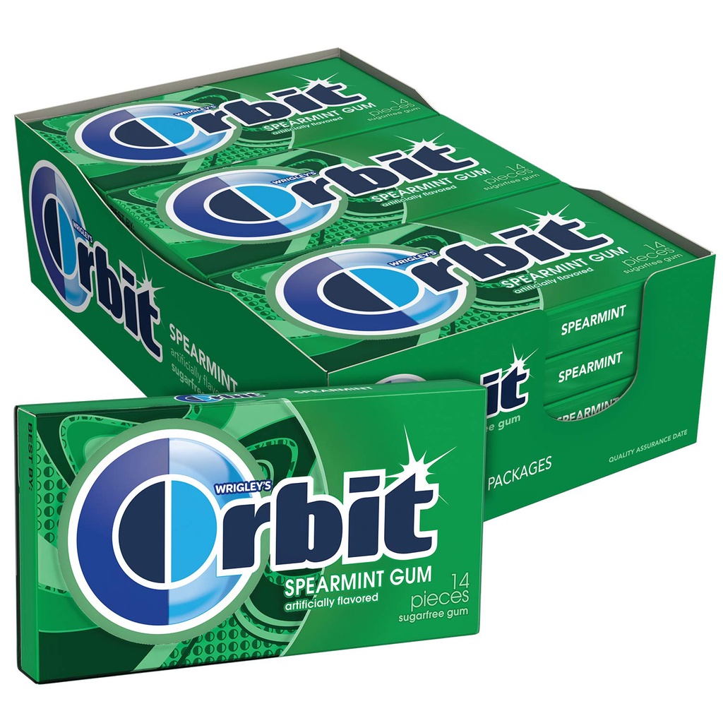 NHẬP MỸ - KẸO SINGUM MỸ ORBIT VỊ BẠC HÀ SUGAR FREE GÓI 14V