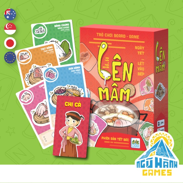 Bộ trò chơi boardgame Lên Mâm Tết Bắc - Ngũ Hành Games - 2-4 người chơi, 8+