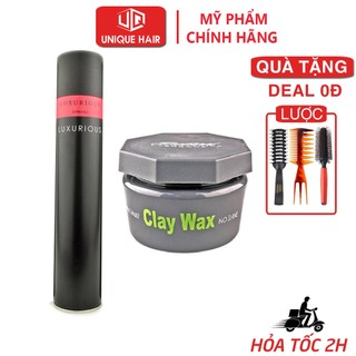 Sáp Vuốt Tóc SUBTIL CLAY WAX 100g + Gôm Luxurious 420ml - Tặng lược Chabao