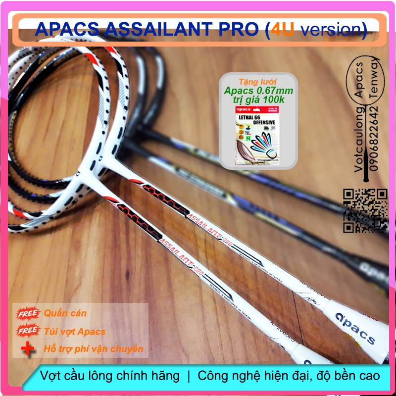 Vợt cầu lông Apacs Assailant Pro (4U) – Vợt cao cấp chính hãng, thiên công nhưng phòng thủ cũng rất ổn