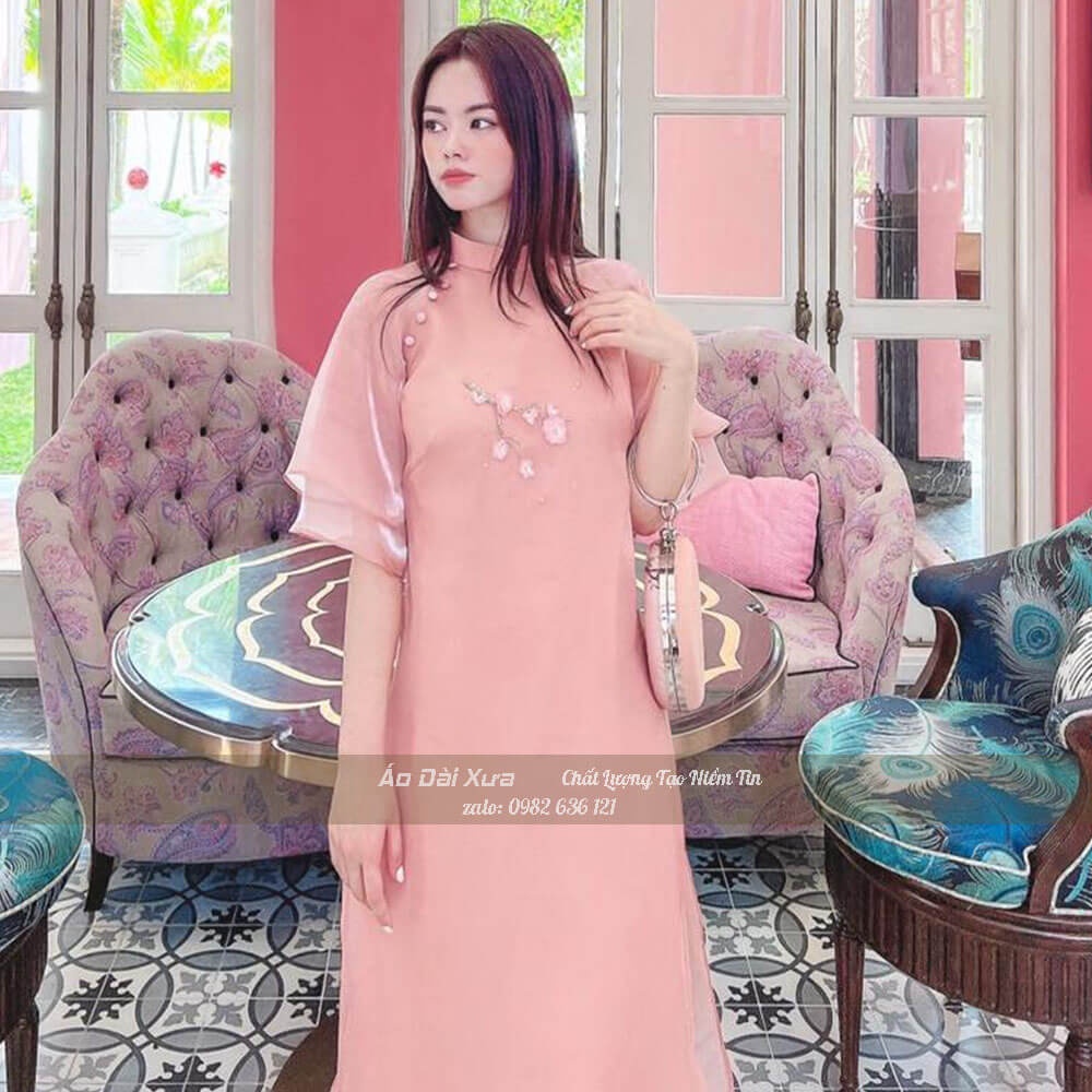 Áo Dài Bé Gái Và Mẹ Thủ Công LD51