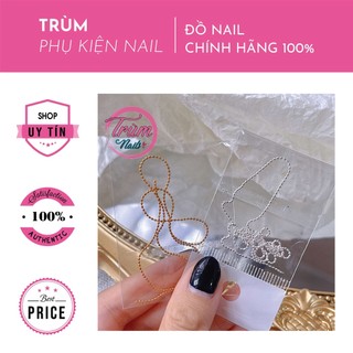 Xích bi dẹt vàng/bạc trang trí móng