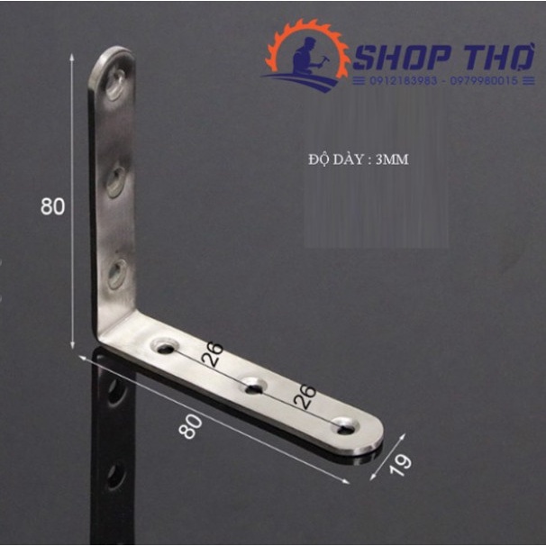Ke góc vuông chữ L inox dày 3mm