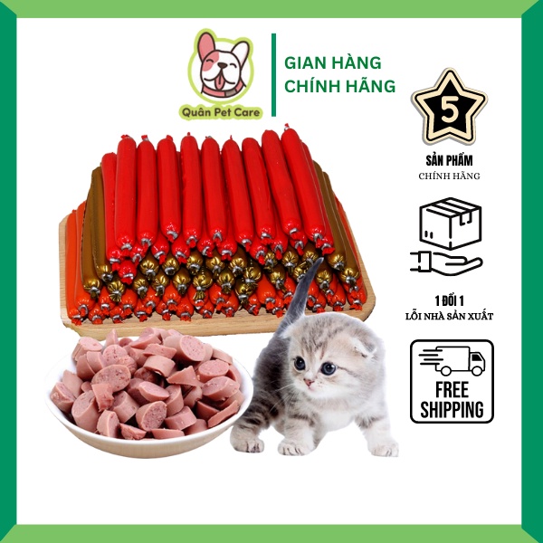 Xúc xích cho chó TAOTAOPET loại 15g cây ăn liền thơm ngon, Thức ăn cho chó giàu dinh dưỡng Quân Pet Care
