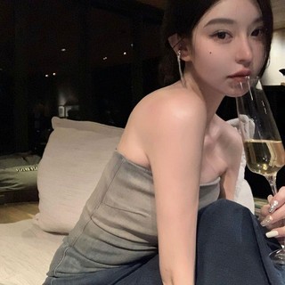Good Morning Fan Đầm Denim Ống Màu Gradient Thời Trang Mùa Xuân Cá Tính Cho Nữ