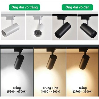 Combo 3 Đèn Led rọi ray ống bơ 3W HL Studio (tặng thanh ray 1 mét)