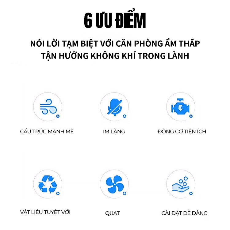 Quạt thông gió âm tường - Không màn che - 3 kích thước cánh 8/10/12 inch | BigBuy360 - bigbuy360.vn