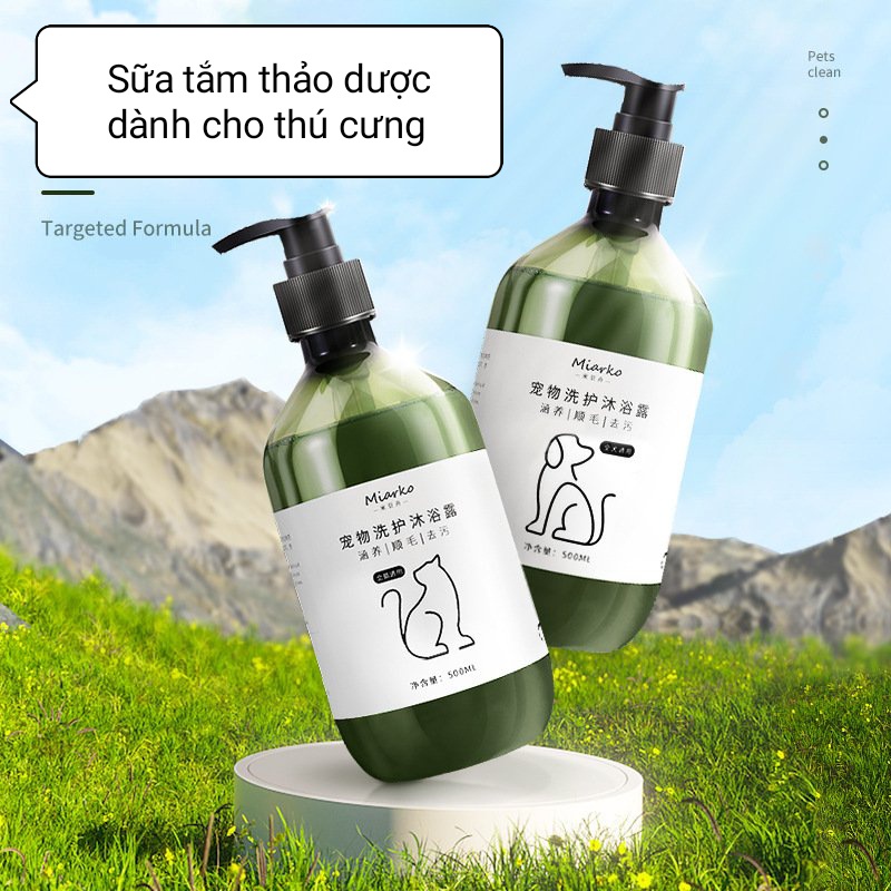 *Hoả tốc* Sữa tắm trị ve rận cho chó mèo MIARKO thảo dược Chuyên dùng trong SPA - khử mùi, mượt lông, ngừa ve rận 500mll