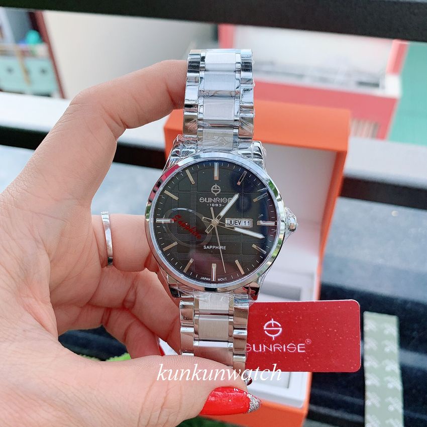 Đồng Hồ Nam SUNRISE 1204SA Nền Mặt Vân Authentic