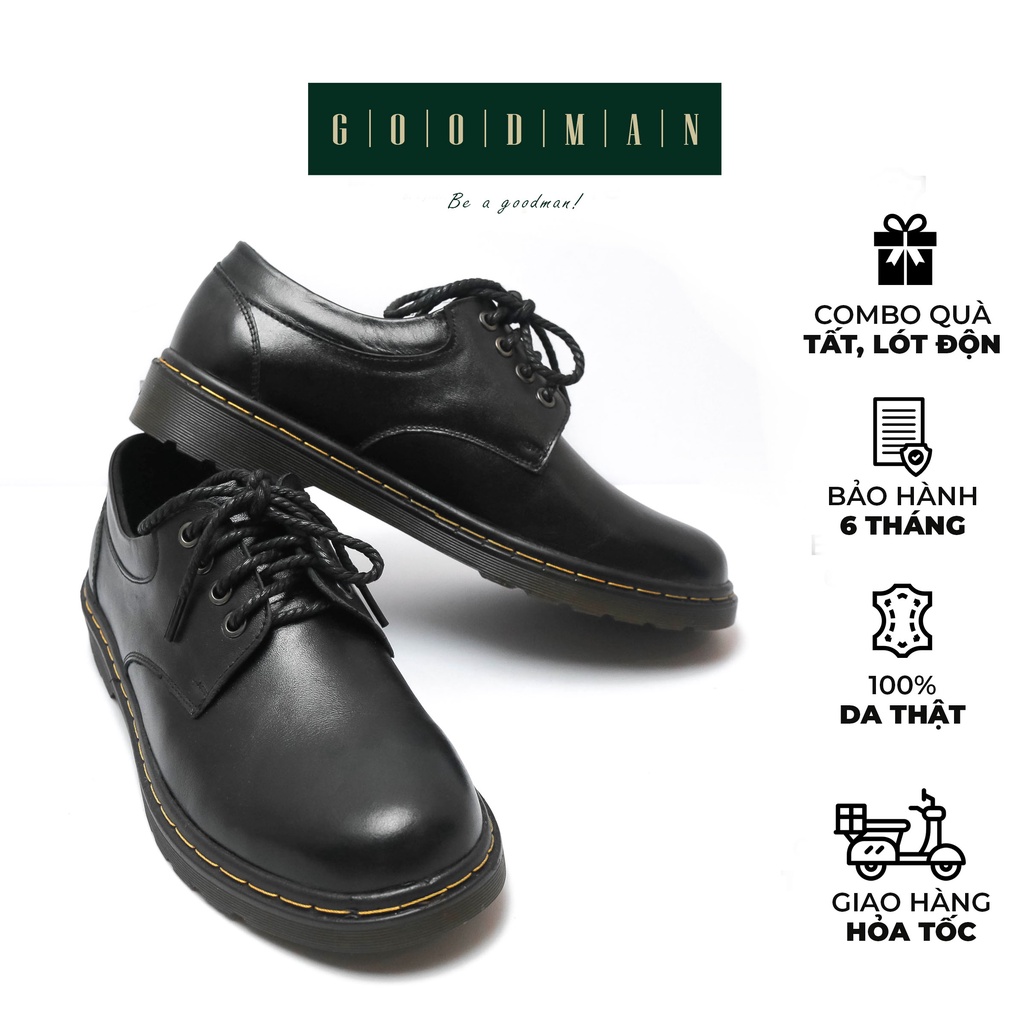 Giày da nam tăng chiều cao da bò nappa cao cấp GOODMAN Dr Derby GM DD-Đ