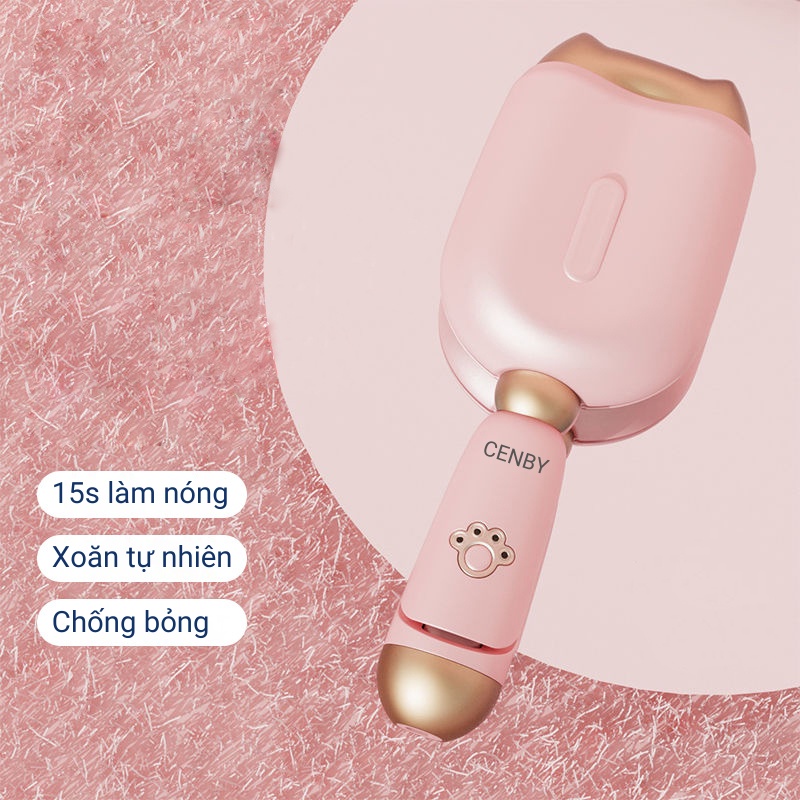 Máy uốn tóc xoăn sóng nước Hippie ion âm CENBY Premium Hair Styler không làm tổn thương tóc
