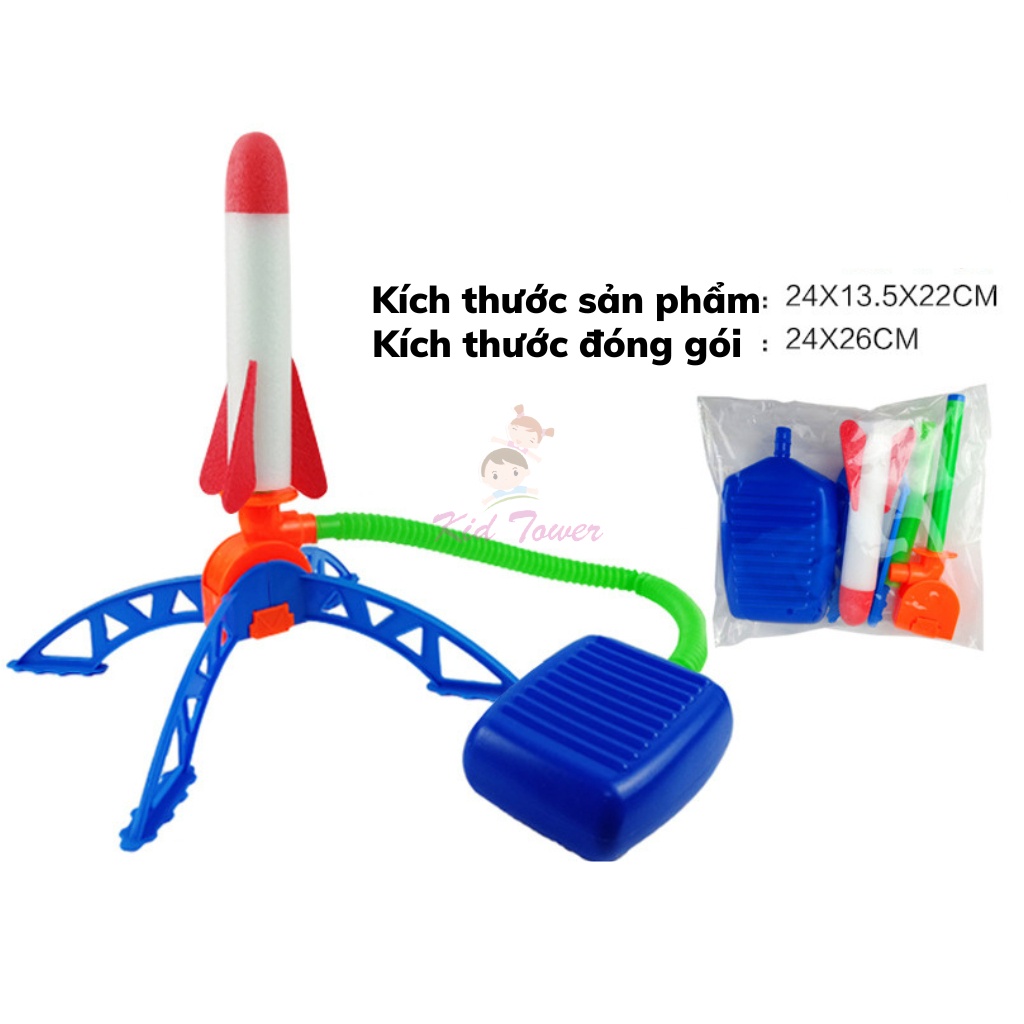 Đồ chơi bệ phóng tên lửa có đèn dẫm chân bắn cao xa an toàn cho bé vận động ngoài trời và trong nhà